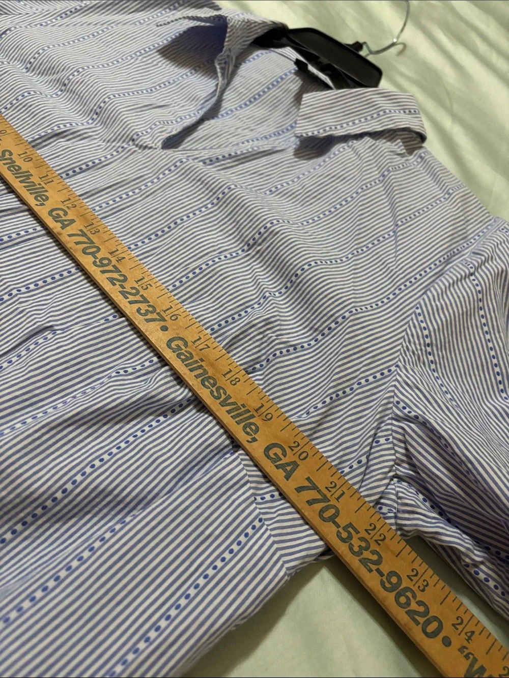 Talbots Blue and White Striped Popover Shirt - Picture 7 of 9